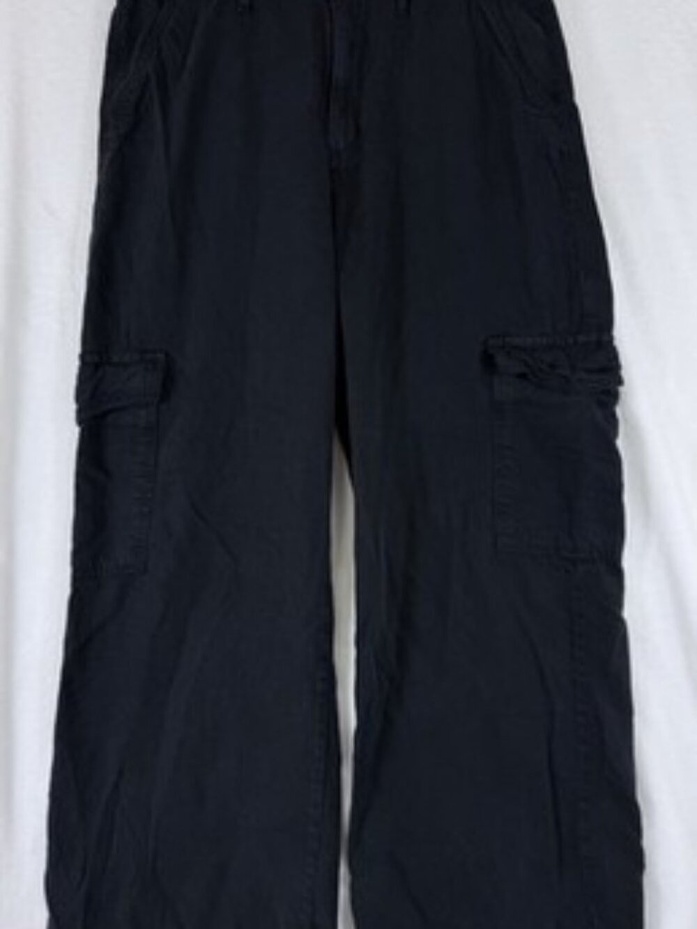 Levis Baggy Dad Cargo Pants 32 Womens Black Wide Leg Tencel
